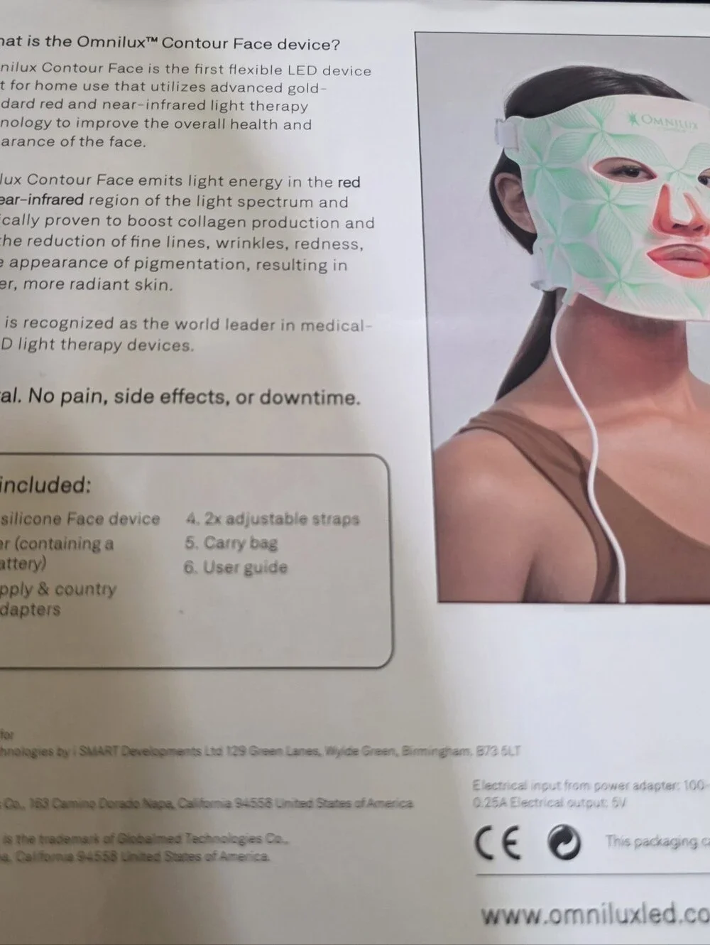OMNILUX Contour FACE - LED Light Therapy Mask - NEW